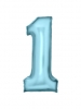 Large Number 1 Silk Lustre Pastel Blue N34