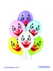 Balon latex D11 Clown Faces 6 komada